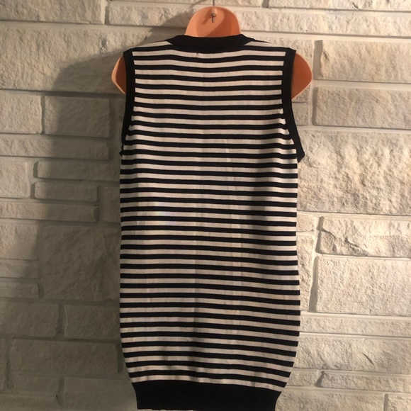 Black and white long sweater vest from Pria. - Picture 3 of 6